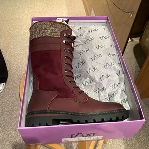 Burgundy tall boots
